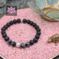 Preview: Diffusor Armband - Lavastein & Schneeflockenobsidian mit diamantierter Silberperle