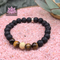 Preview: Diffusor Armband - Lavastein & Tigerauge mit diamantierter Silberperle
