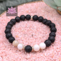 Preview: Diffusor Armband - Lavastein & Perlmutt mit Elementen aus 925er Sterling Silber