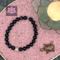 Preview: Schwarzer Achat Mala Armband mit diamantierter Silberperle