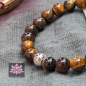Preview: Tigerauge mit Silber-Perle | 8mm