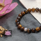 Preview: Tigerauge mit Silber-Perle | 8mm