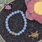 Preview: Aquamarin Mala Armband mit Lotusblüte aus 925er Sterling Silber