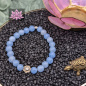 Preview: Aquamarin Mala Armband mit Lotusblüte aus 925er Sterling Silber