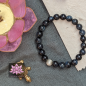 Preview: Falkenauge mit matter Silber-Perle | 8mm