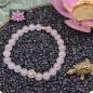 Preview: Rosenquarz Mala Armband mit Lotusblüte aus 925er Sterling Silber