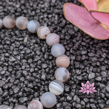 Matter Botswana Achat mit Lotusblüte aus 925er Sterling Silber