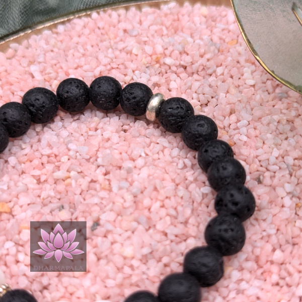 Diffusor Armband - Lavastein & Perlmutt mit Elementen aus 925er Sterling Silber